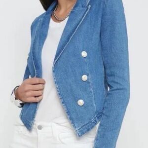L'AGENCE Classic Blue Jean Jacket